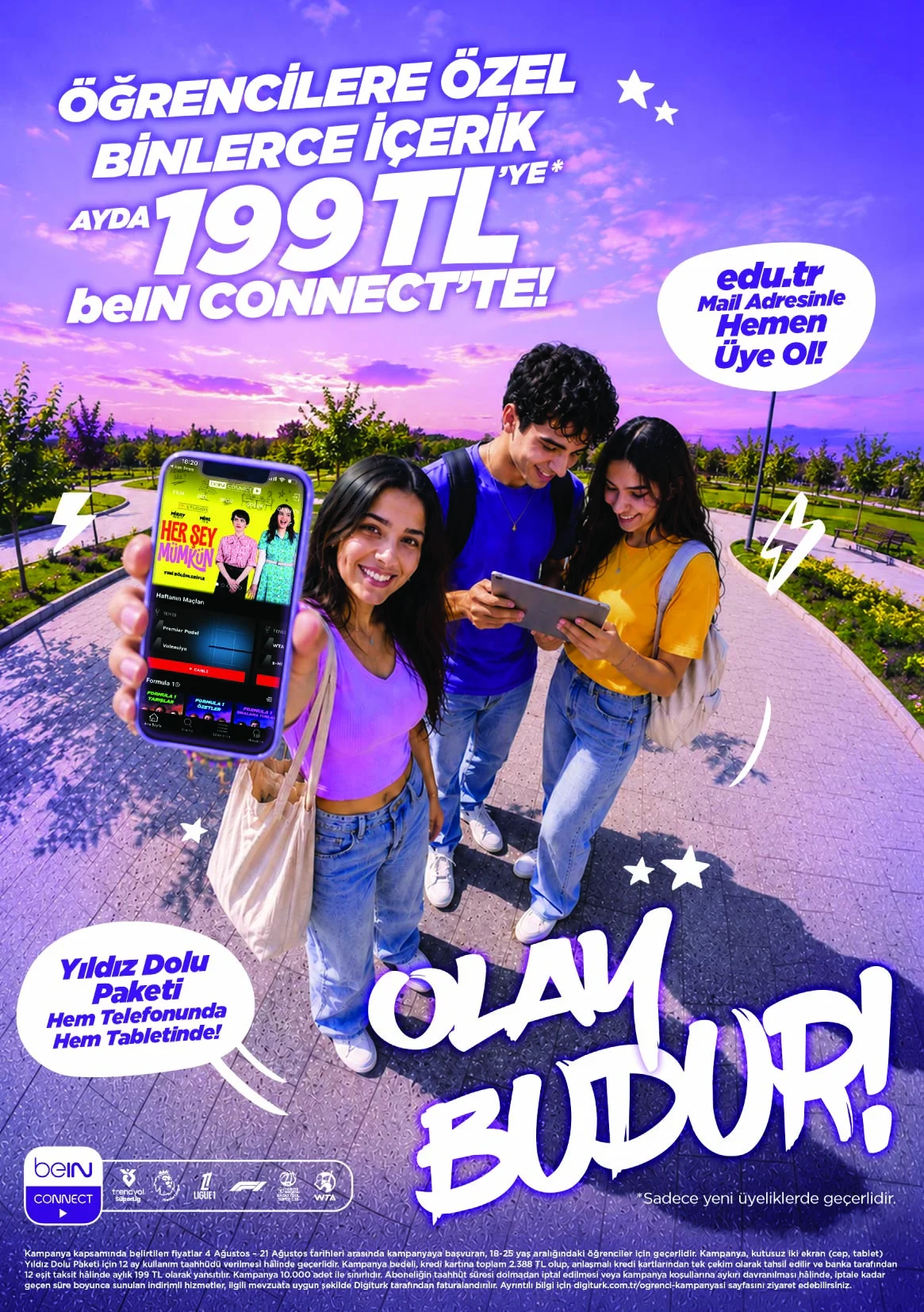 beIN Connect öğrenci kampanyası telefon ve tablet kullanımı