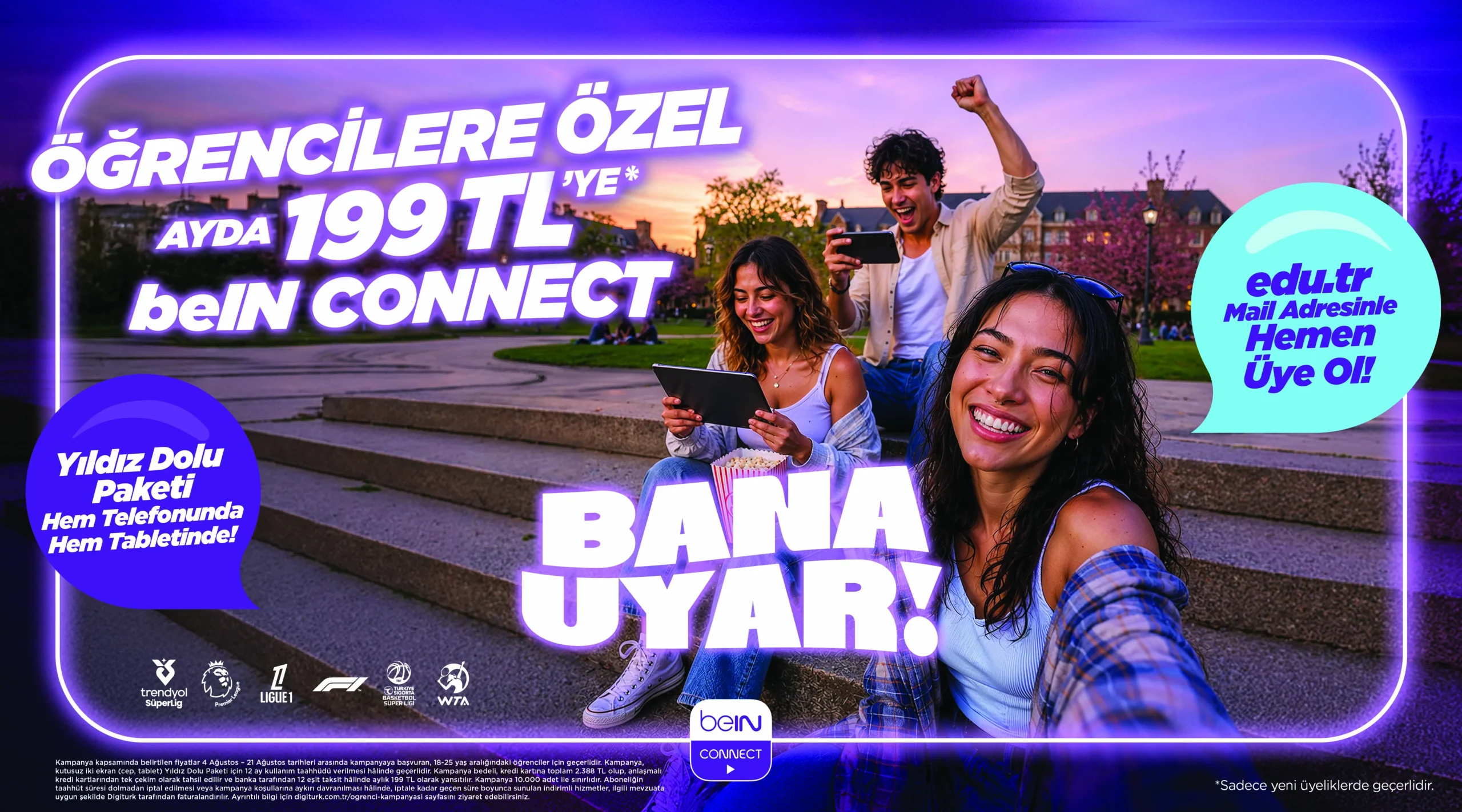 Digiturk Öğrenci Kampanyası ayda 199 TL hemen başvur